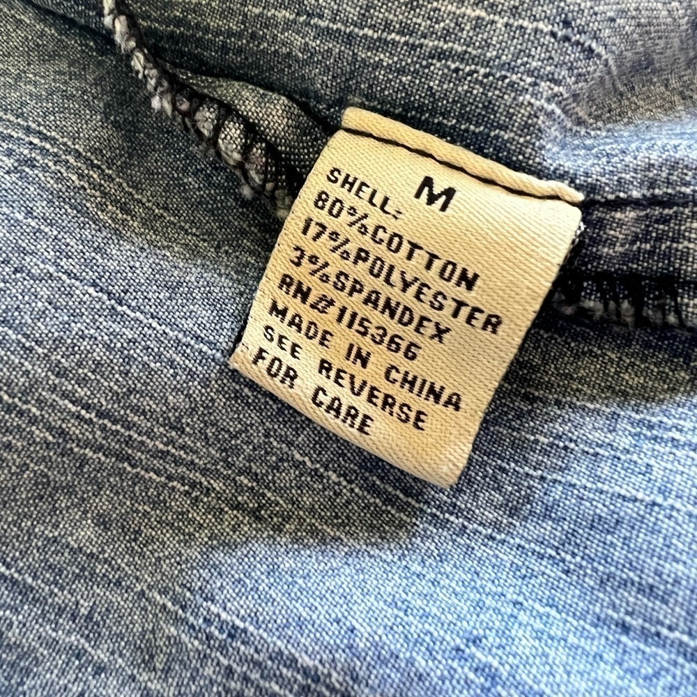 Twenty Twenty Medium Military Jean Jacket Ruffles Edgy Zippers - Picture 6 of 8